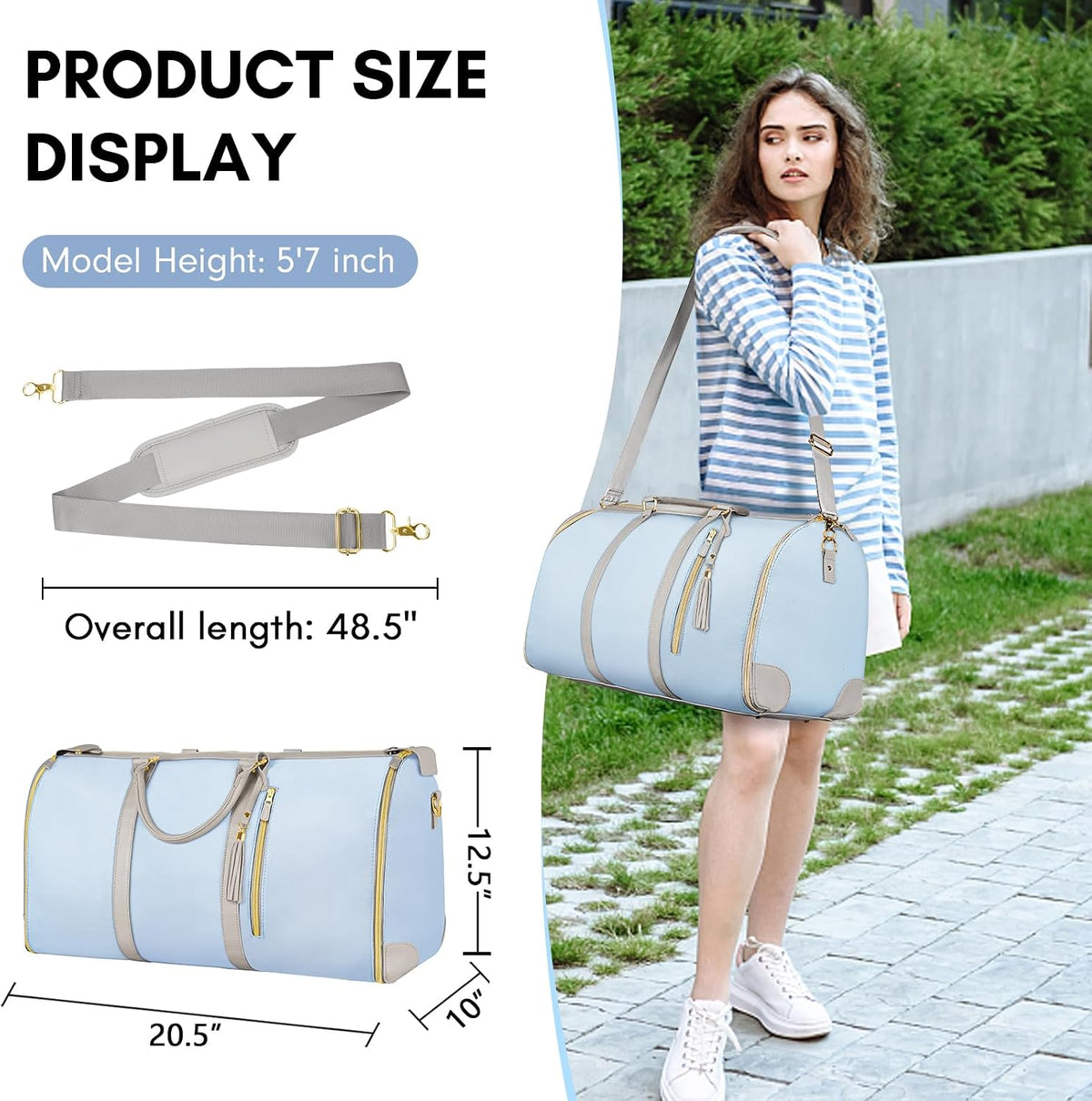 Garment Duffle Bags for Travel, Convertible Carry On Garment Bag