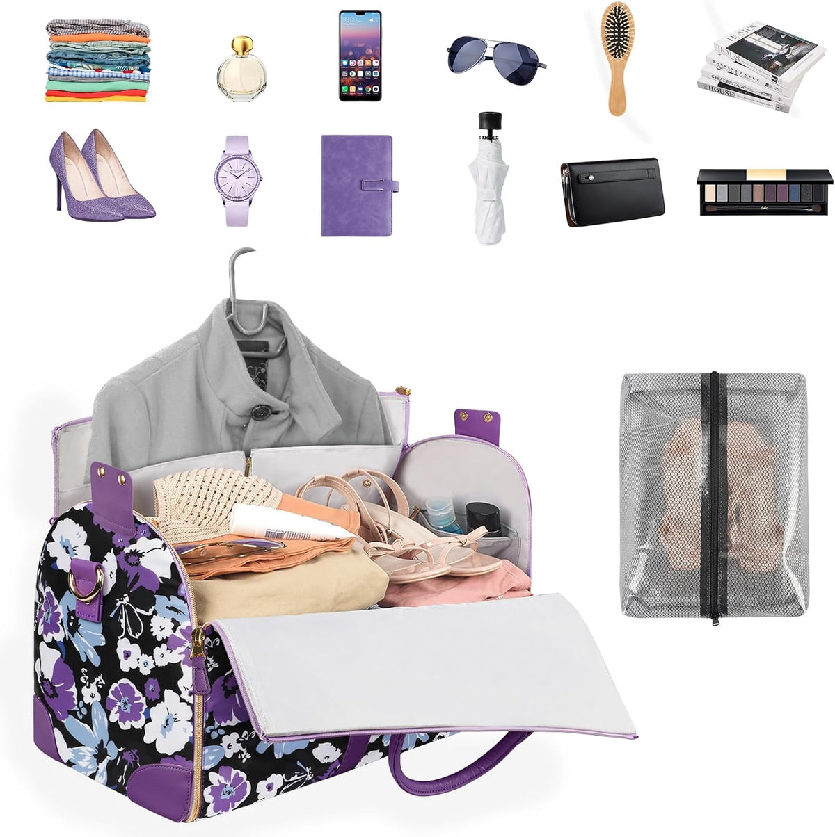 Garment Duffle Bags for Travel, Convertible Carry On Garment Bag