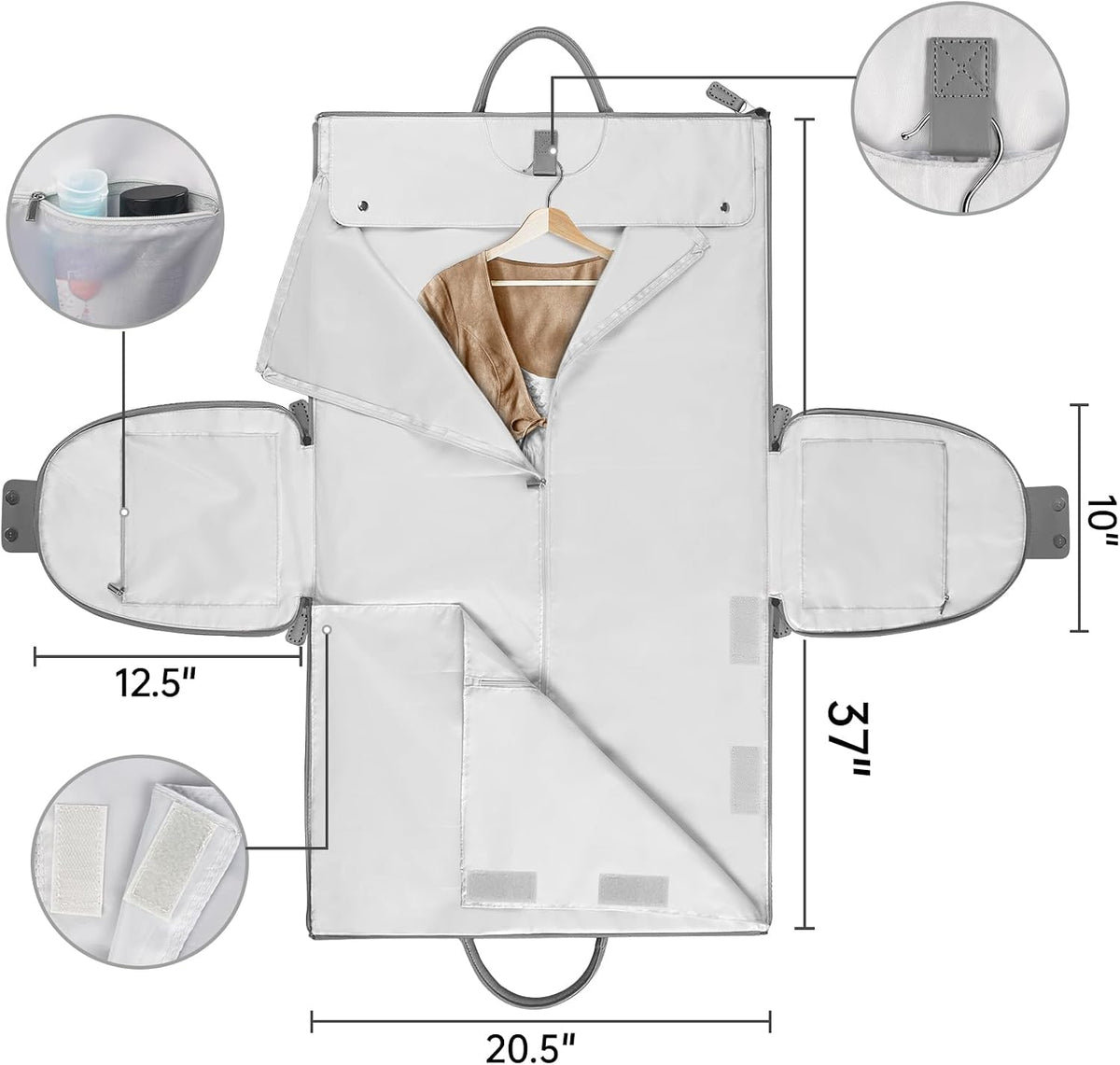 Garment Duffle Bags for Travel, Convertible Carry On Garment Bag