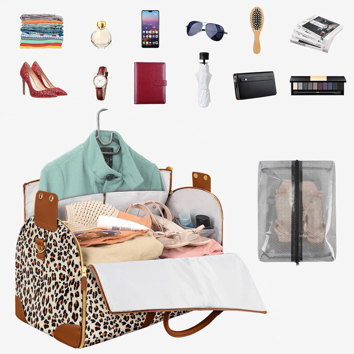 Garment Duffle Bags for Travel, Convertible Carry On Garment Bag