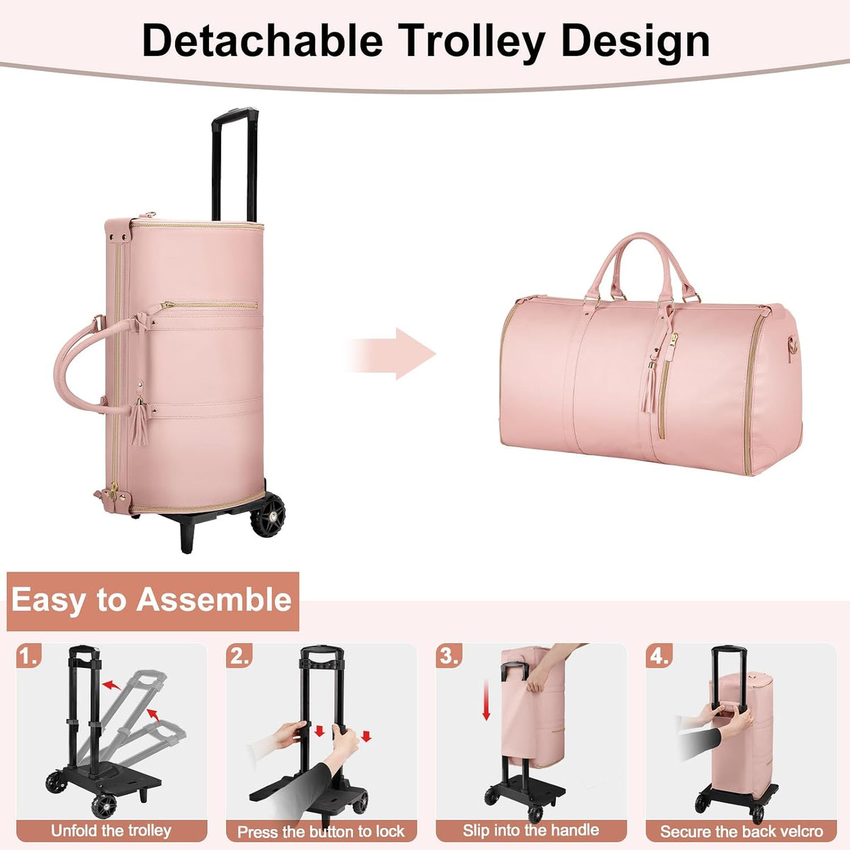 Garment Duffle Bags for Travel, Convertible Carry On Garment Bag