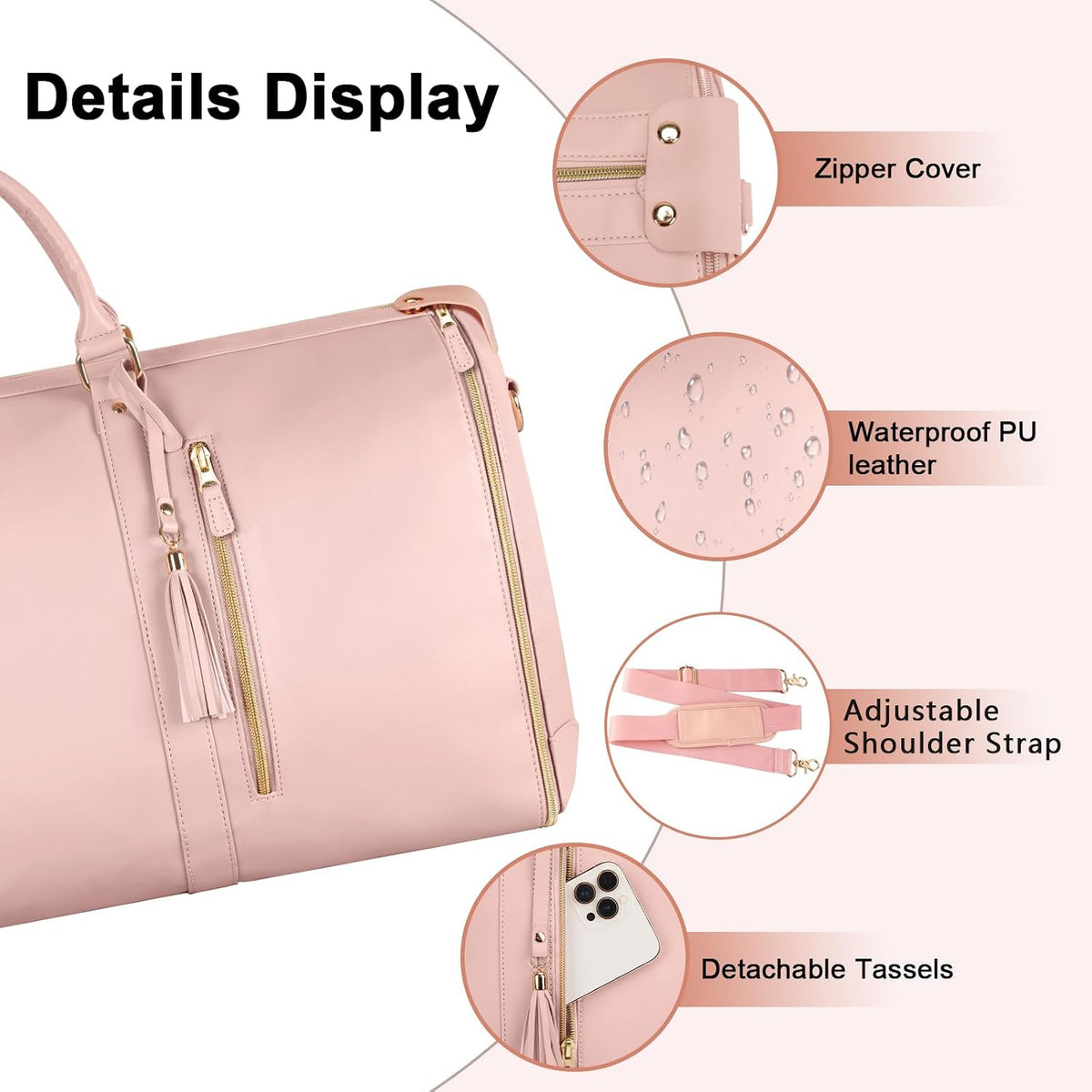 Garment Duffle Bags for Travel, Convertible Carry On Garment Bag