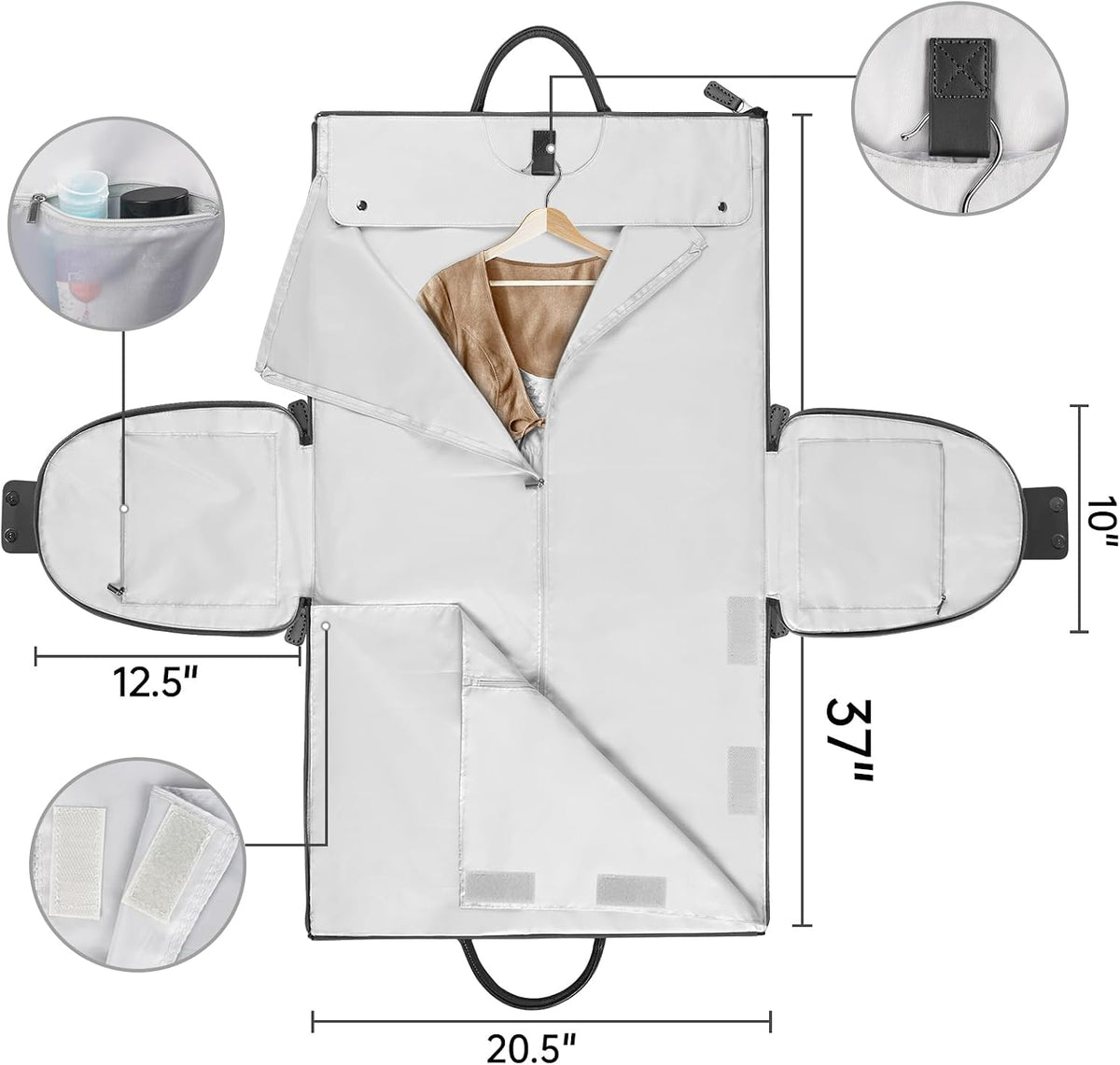 Garment Duffle Bags for Travel, Convertible Carry On Garment Bag
