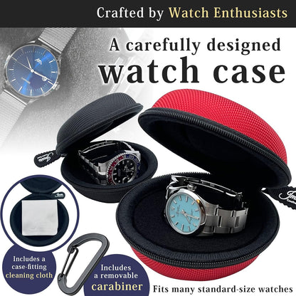 Watch Travel Case, Shock-Tested Single Watch Case for Wristwatches & Smart Watches, Black