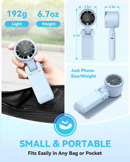 PlayHot Portable Handheld Turbo Fan, Travel Essentials, Gifts for Women/Men