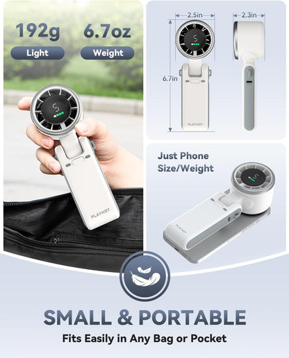 PlayHot Portable Handheld Turbo Fan, Travel Essentials, Gifts for Women/Men