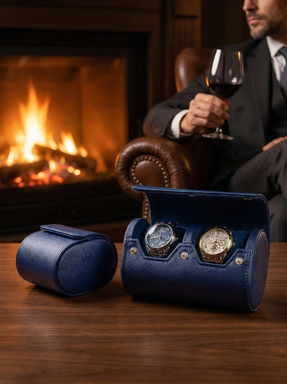 3 Watch Travel Case- Classic Leather Watch Case With Perfect Texture.Portable Watch Roll Or Organizer For Storage And Display. Luxury Gifts For Men, All Handmade by Artisans.