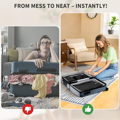 ONTYZZ Vacuum Bags for Travel, Professional Reusable Organizer Bag with IPX8 Waterproof Zipper, Durable Seal Space Saver and ShoseBags for Traveling Essentials, Grey (No Pump)