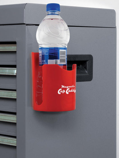 Magnetic Cup Holder - Caddy for Bottles, Glasses, and Cans - Fits on Fridge, Lawnmower, Forklift, Cart, or Ladder - Heavy-Duty Magnet