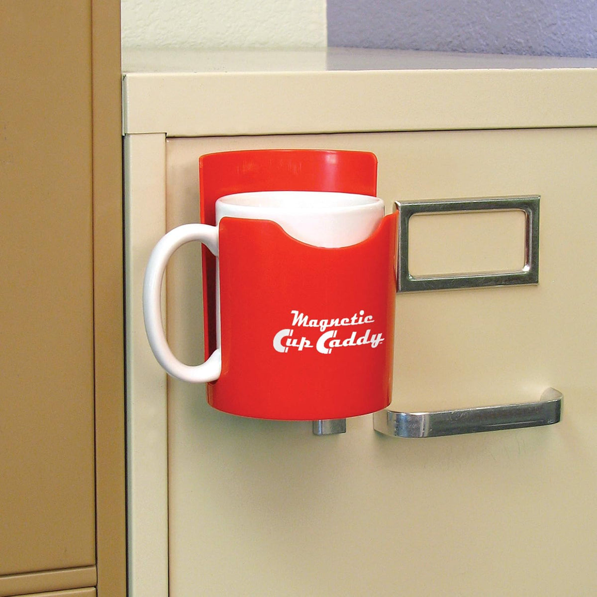 Magnetic Cup Holder - Caddy for Bottles, Glasses, and Cans - Fits on Fridge, Lawnmower, Forklift, Cart, or Ladder - Heavy-Duty Magnet