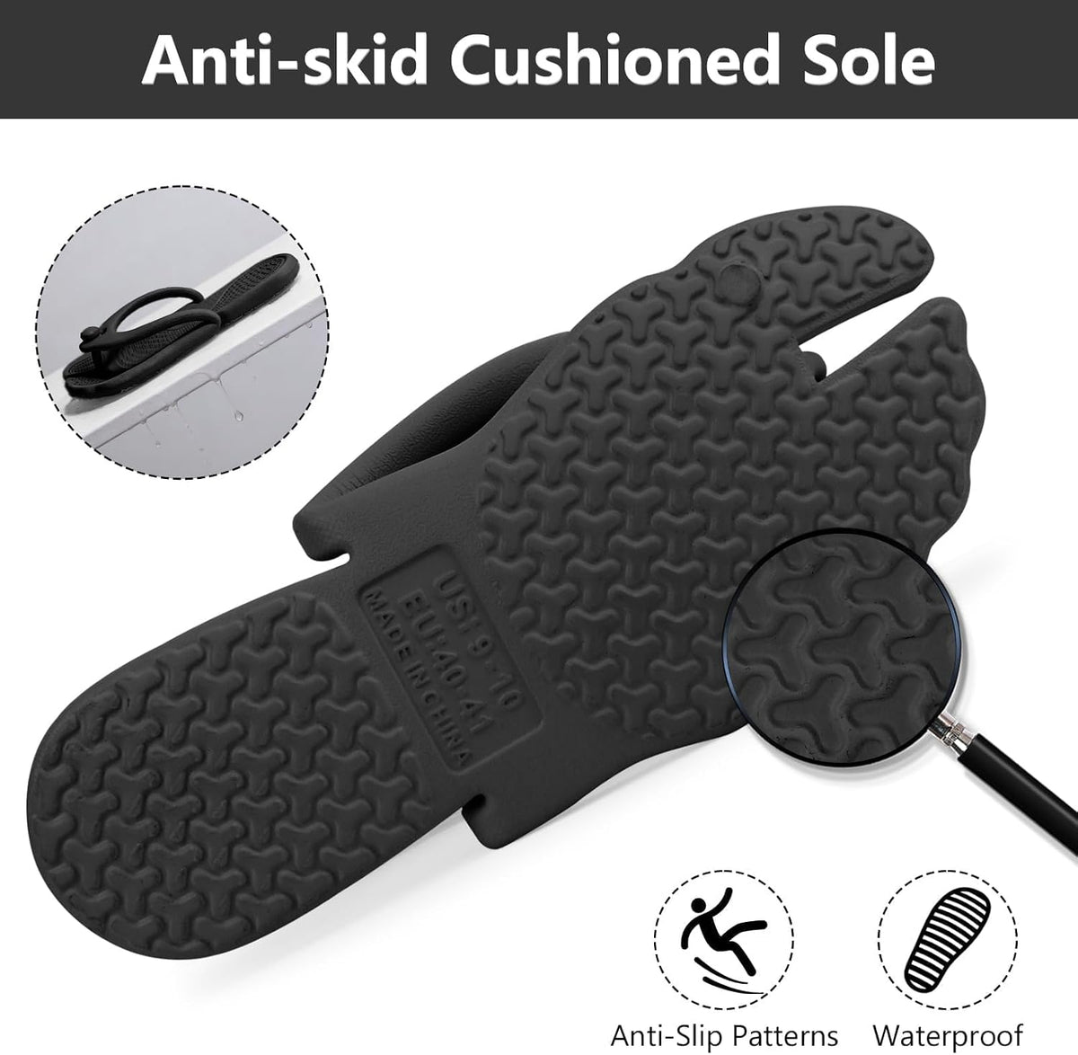 Flip Flops for Women Men Travel Slippers Shower Shoes Foldable Bathroom Camp Beach Sandals Lightweight Non-Slip Quick Dry