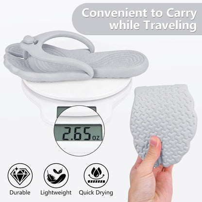 Flip Flops for Women Men Travel Slippers Shower Shoes Foldable Bathroom Camp Beach Sandals Lightweight Non-Slip Quick Dry