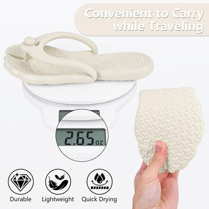 Flip Flops for Women Men Travel Slippers Shower Shoes Foldable Bathroom Camp Beach Sandals Lightweight Non-Slip Quick Dry