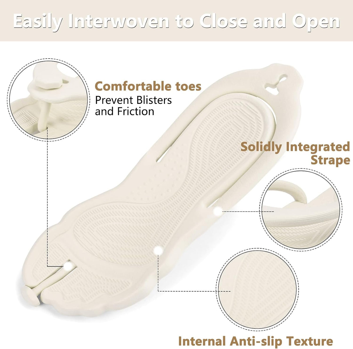 Flip Flops for Women Men Travel Slippers Shower Shoes Foldable Bathroom Camp Beach Sandals Lightweight Non-Slip Quick Dry