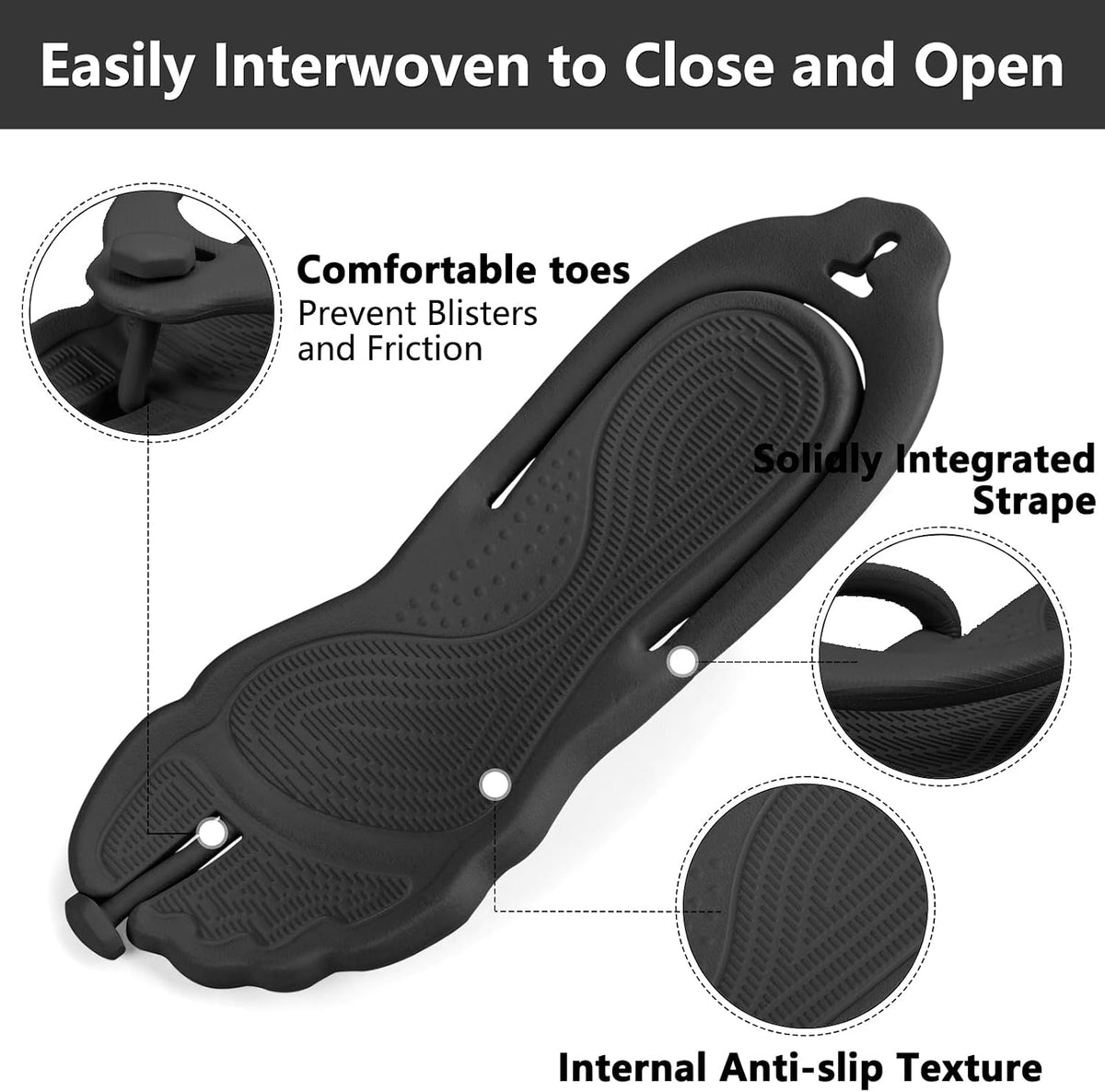 Flip Flops for Women Men Travel Slippers Shower Shoes Foldable Bathroom Camp Beach Sandals Lightweight Non-Slip Quick Dry