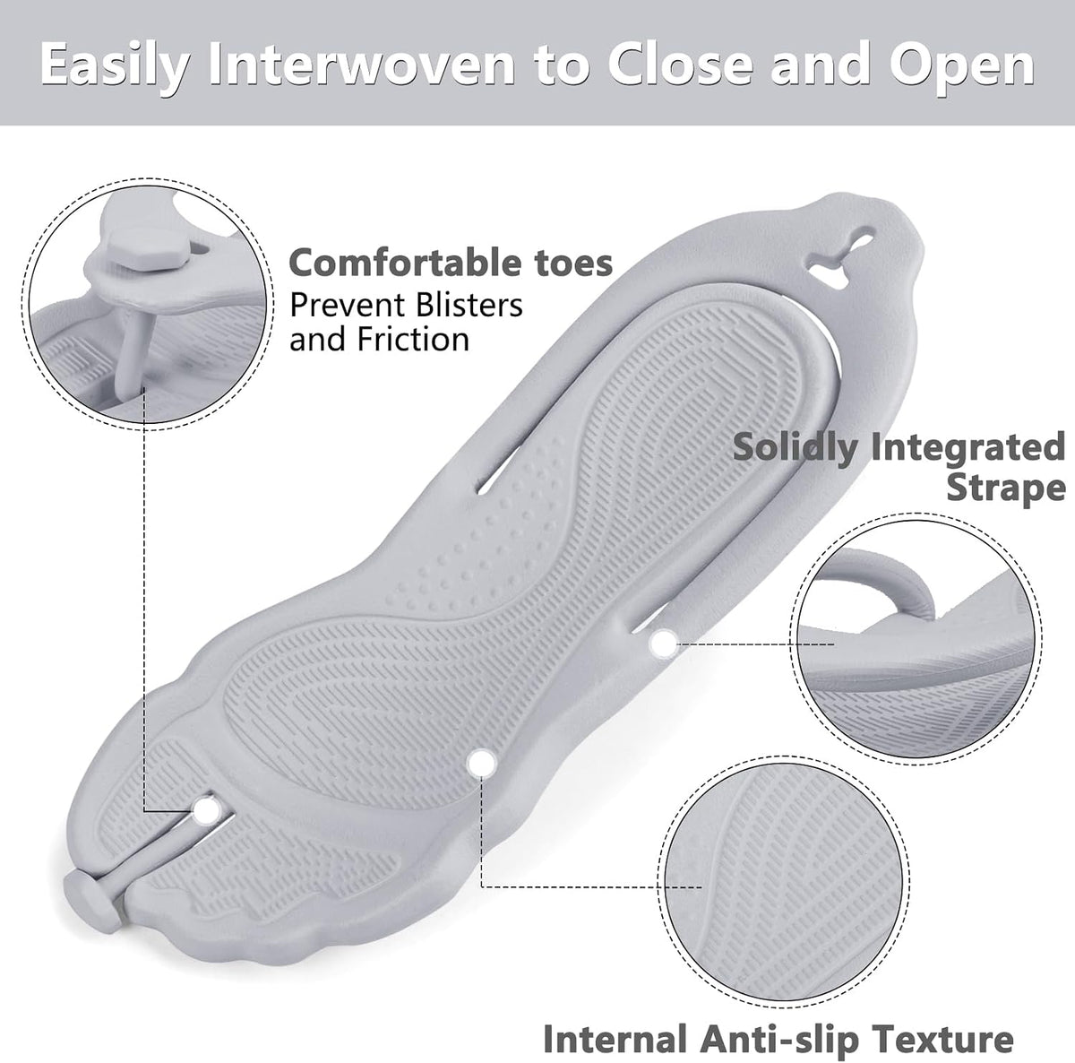 Flip Flops for Women Men Travel Slippers Shower Shoes Foldable Bathroom Camp Beach Sandals Lightweight Non-Slip Quick Dry