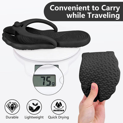 Flip Flops for Women Men Travel Slippers Shower Shoes Foldable Bathroom Camp Beach Sandals Lightweight Non-Slip Quick Dry