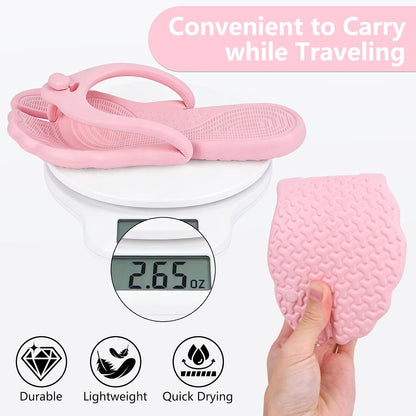 Flip Flops for Women Men Travel Slippers Shower Shoes Foldable Bathroom Camp Beach Sandals Lightweight Non-Slip Quick Dry