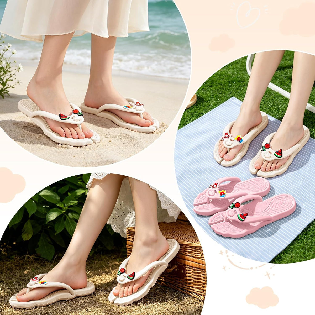 Flip Flops for Women Men Travel Slippers Shower Shoes Foldable Bathroom Camp Beach Sandals Lightweight Non-Slip Quick Dry