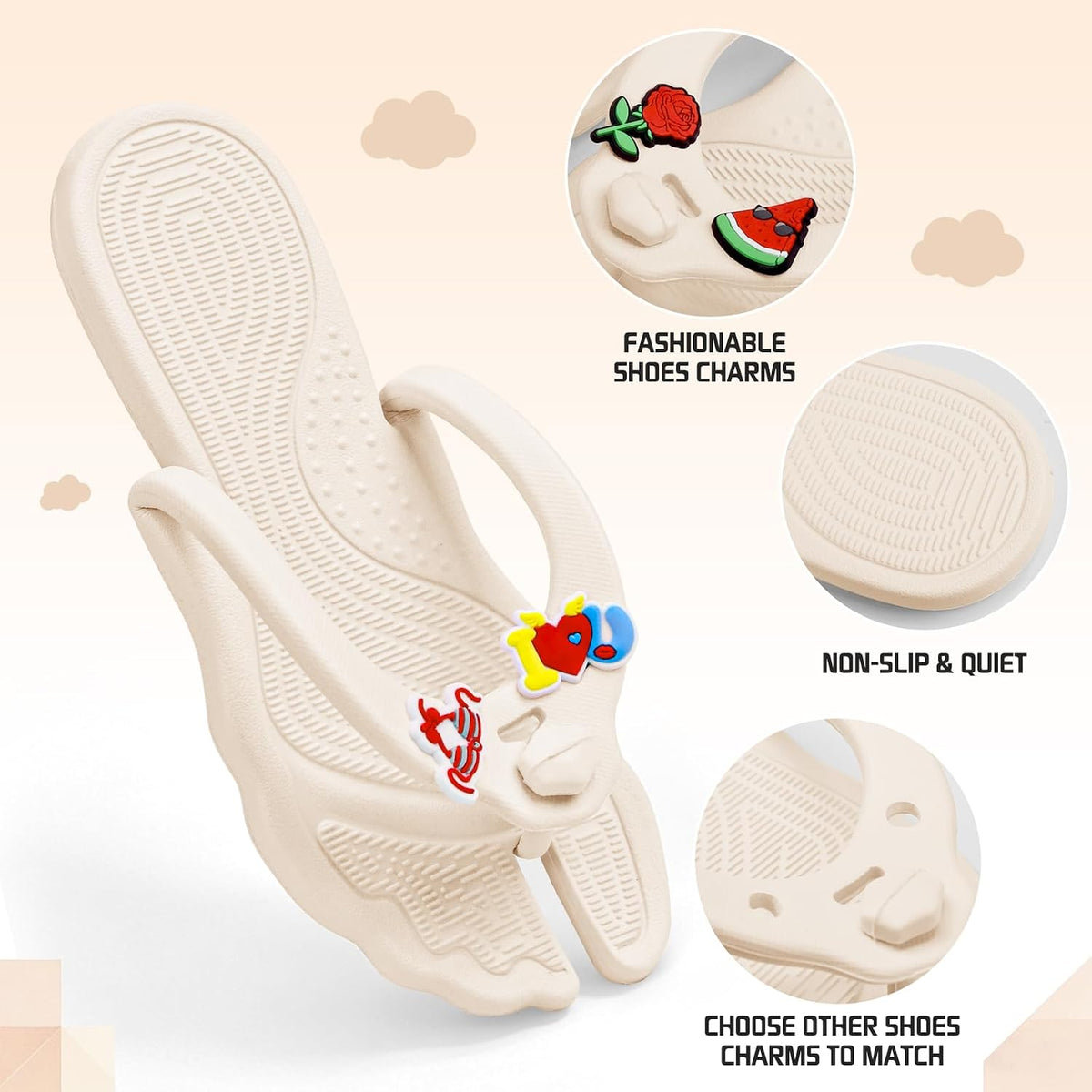 Flip Flops for Women Men Travel Slippers Shower Shoes Foldable Bathroom Camp Beach Sandals Lightweight Non-Slip Quick Dry