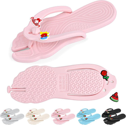 Flip Flops for Women Men Travel Slippers Shower Shoes Foldable Bathroom Camp Beach Sandals Lightweight Non-Slip Quick Dry