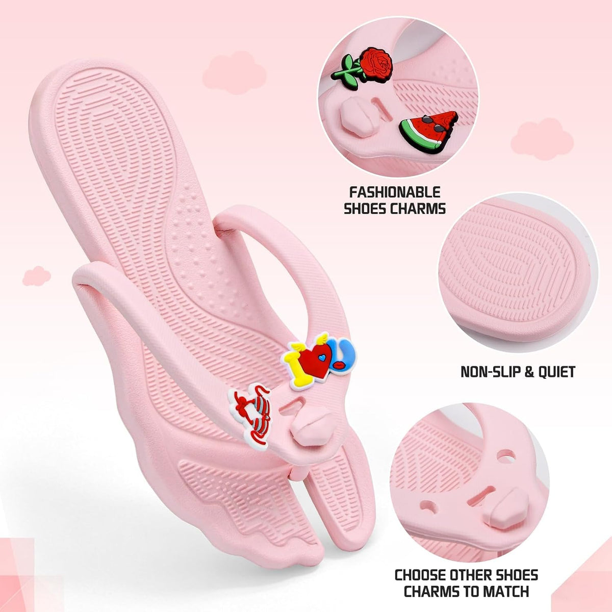 Flip Flops for Women Men Travel Slippers Shower Shoes Foldable Bathroom Camp Beach Sandals Lightweight Non-Slip Quick Dry