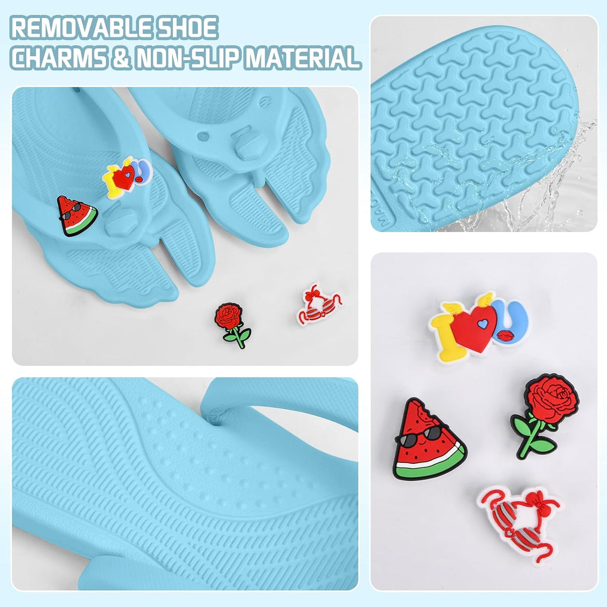 Flip Flops for Women Men Travel Slippers Shower Shoes Foldable Bathroom Camp Beach Sandals Lightweight Non-Slip Quick Dry