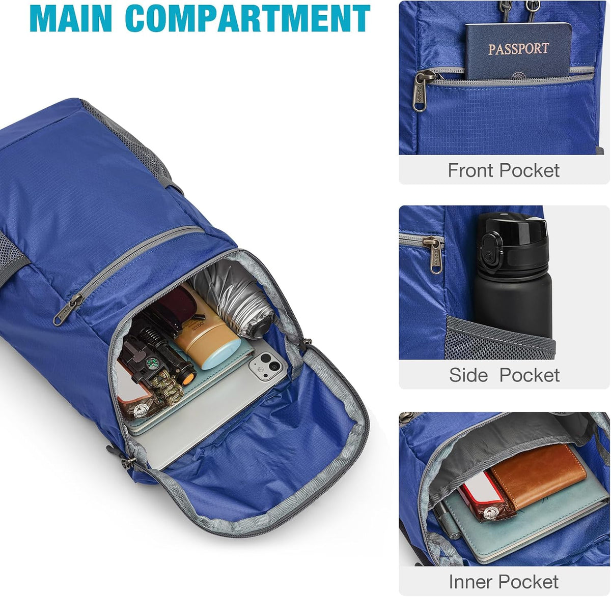 10L Lightweight Packable Hiking Backpack, Nylon Daypack Daily Travel