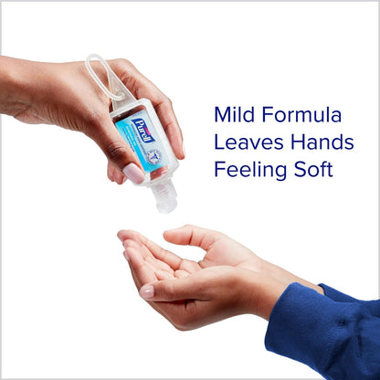 Advanced Hand Sanitizer Variety Pack, Naturals and Refreshing Gel, 1 Fl Oz Travel Size Flip-Cap Bottle with Jelly Wrap Carrier (Pack of 8) - 3900-09-ECSC
