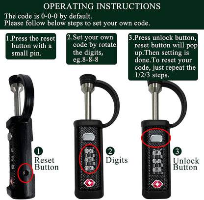 LAFENLIN TSA Lock for Gun Case, 3-Dial Combo Padlock