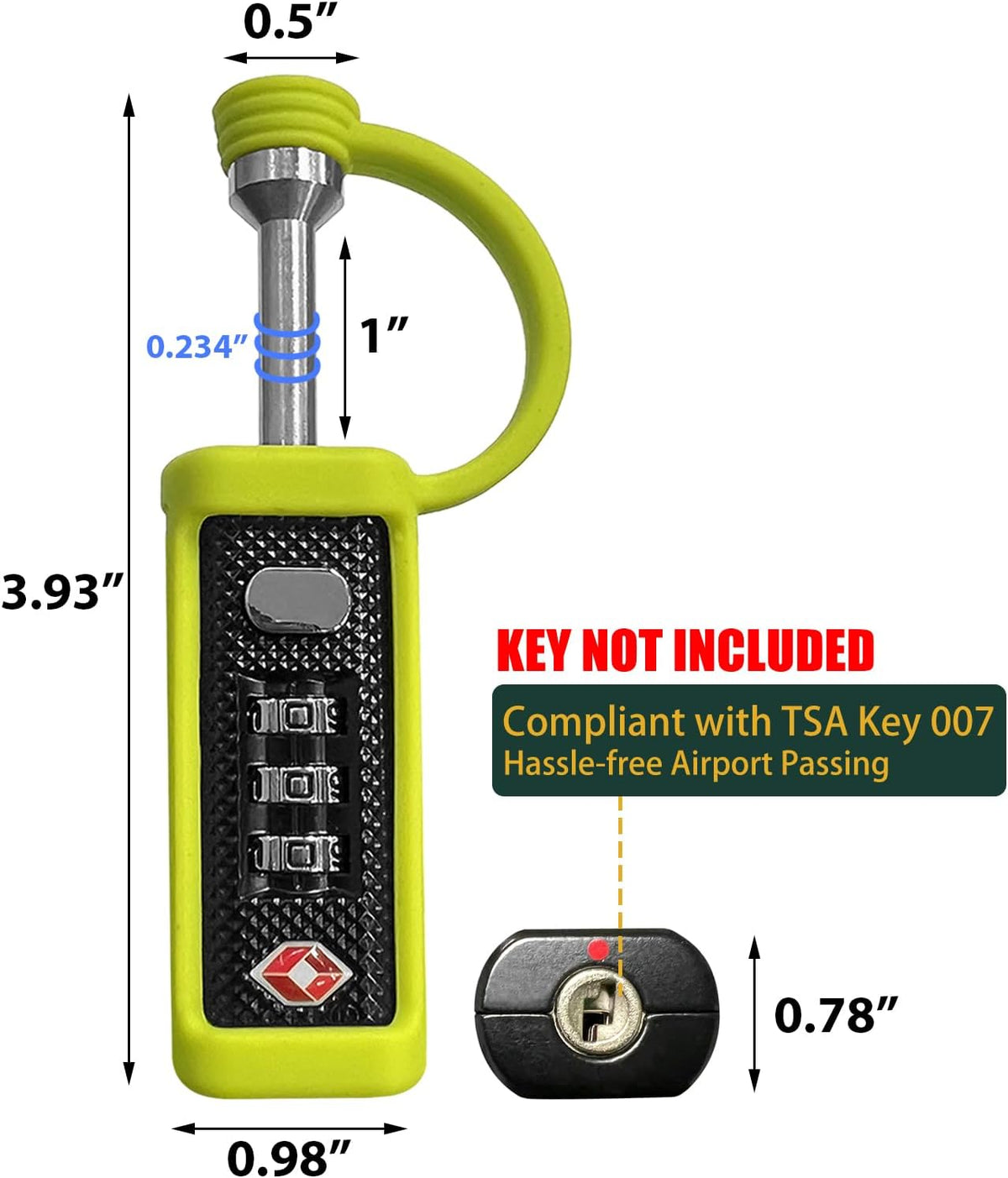 LAFENLIN TSA Lock for Gun Case, 3-Dial Combo Padlock