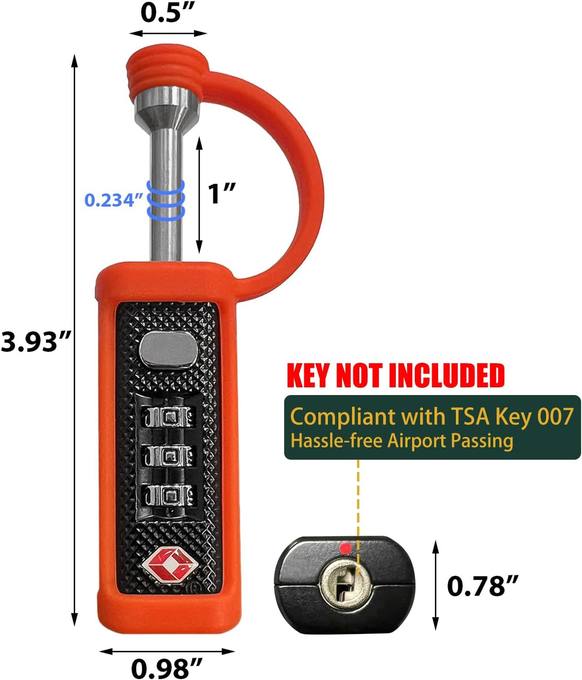LAFENLIN TSA Lock for Gun Case, 3-Dial Combo Padlock