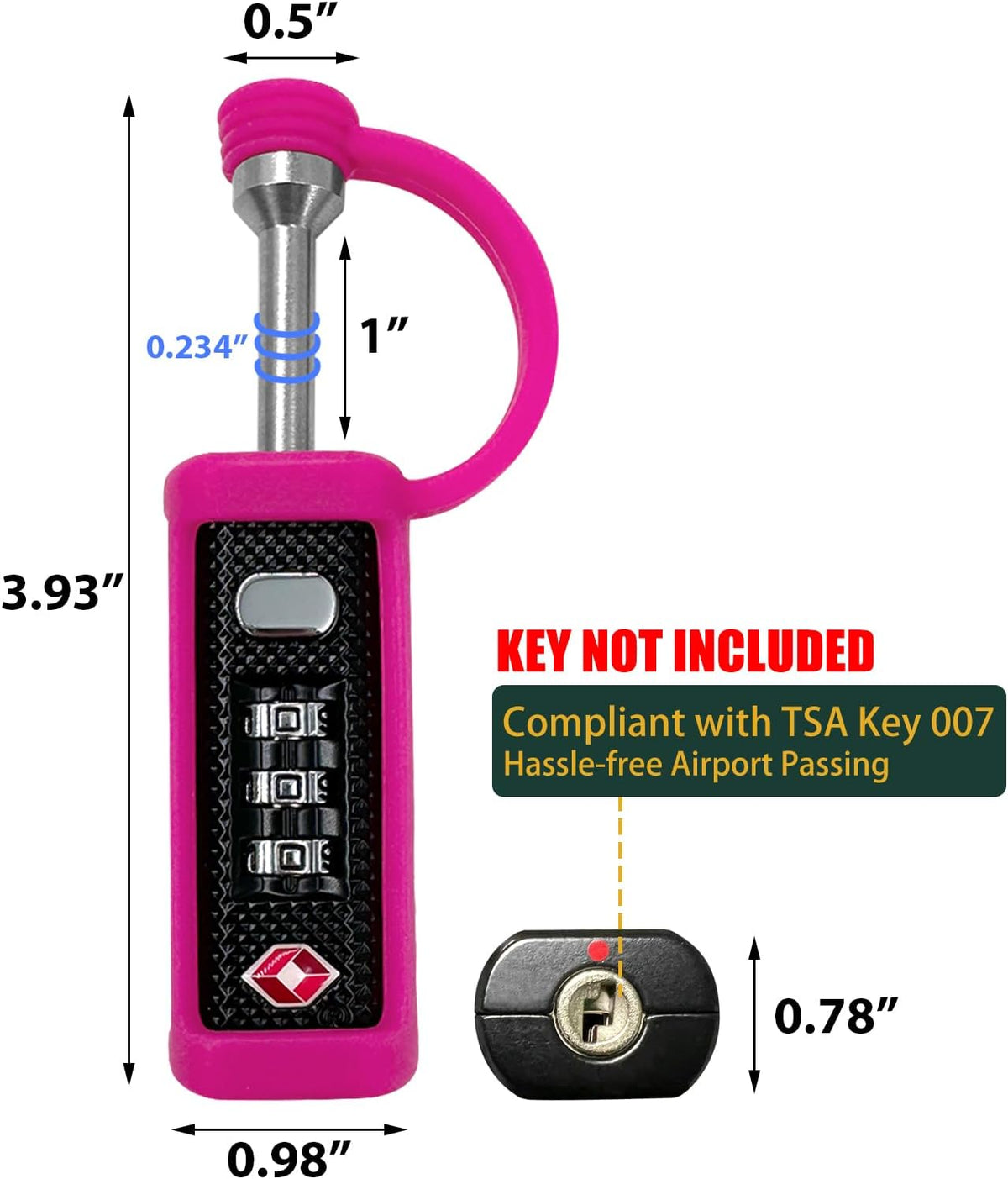 LAFENLIN TSA Lock for Gun Case, 3-Dial Combo Padlock
