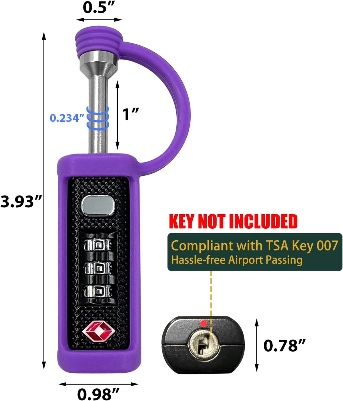 LAFENLIN TSA Lock for Gun Case, 3-Dial Combo Padlock