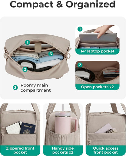 Expandable Personal Item Travel Bag, 2 Set Duffel Bag for Women