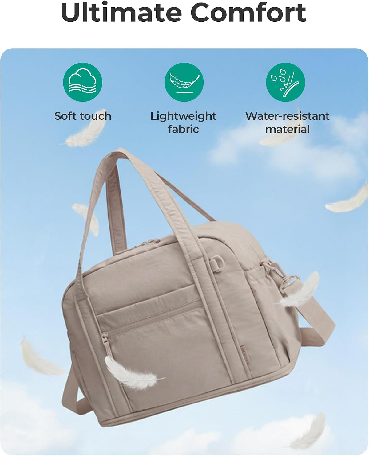 Expandable Personal Item Travel Bag, 2 Set Duffel Bag for Women