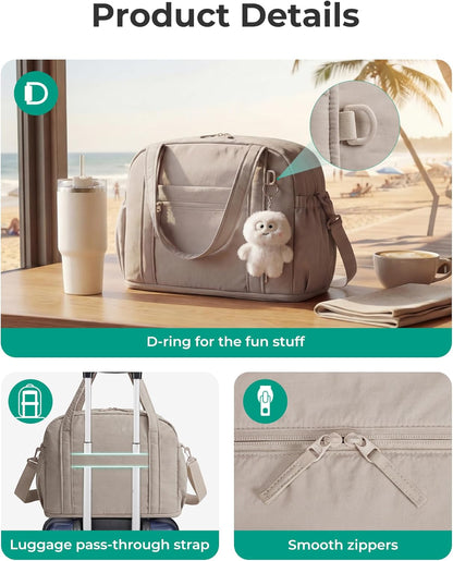 Expandable Personal Item Travel Bag, 2 Set Duffel Bag for Women