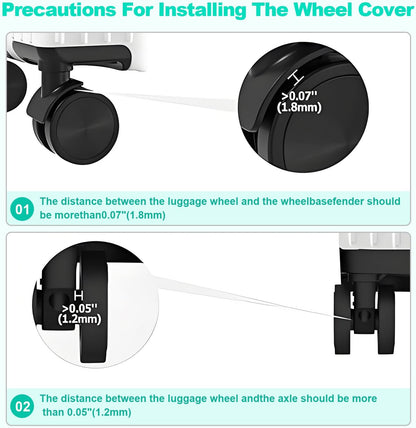 Silicone Luggage Wheel Covers for 2-2.4" Spinner Wheels,Black