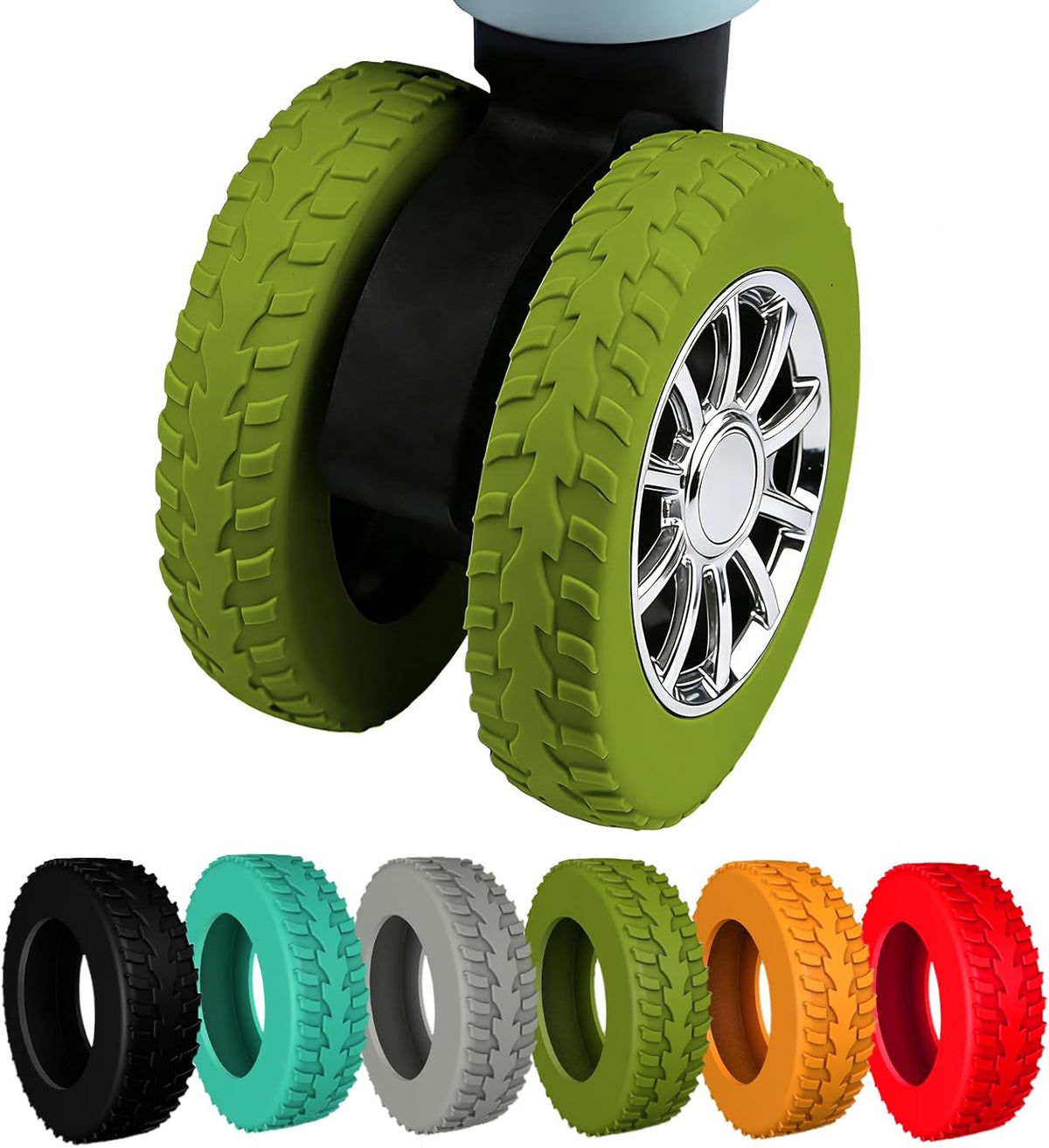 Silicone Luggage Wheel Covers for 2-2.4" Spinner Wheels,Black