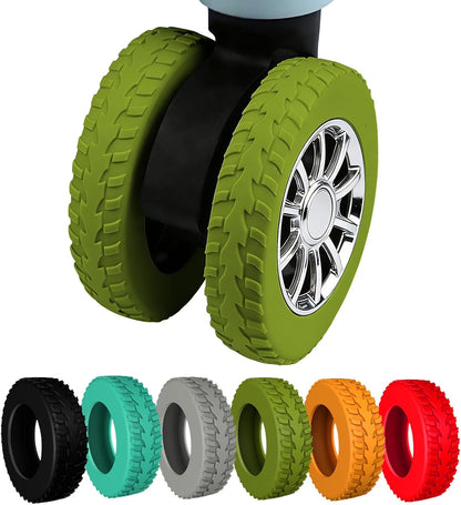 Silicone Luggage Wheel Covers for 2-2.4" Spinner Wheels,Black