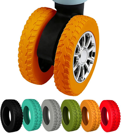 Silicone Luggage Wheel Covers for 2-2.4" Spinner Wheels,Black