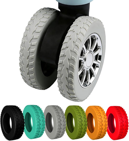 Silicone Luggage Wheel Covers for 2-2.4" Spinner Wheels,Black