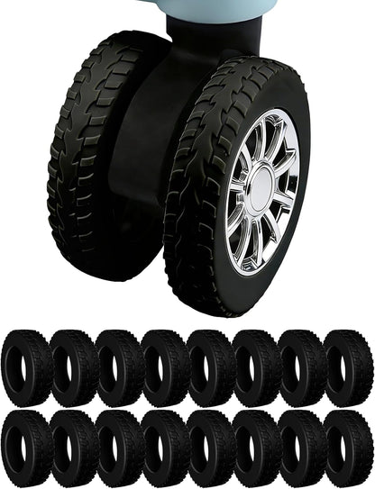 Silicone Luggage Wheel Covers for 2-2.4" Spinner Wheels,Black