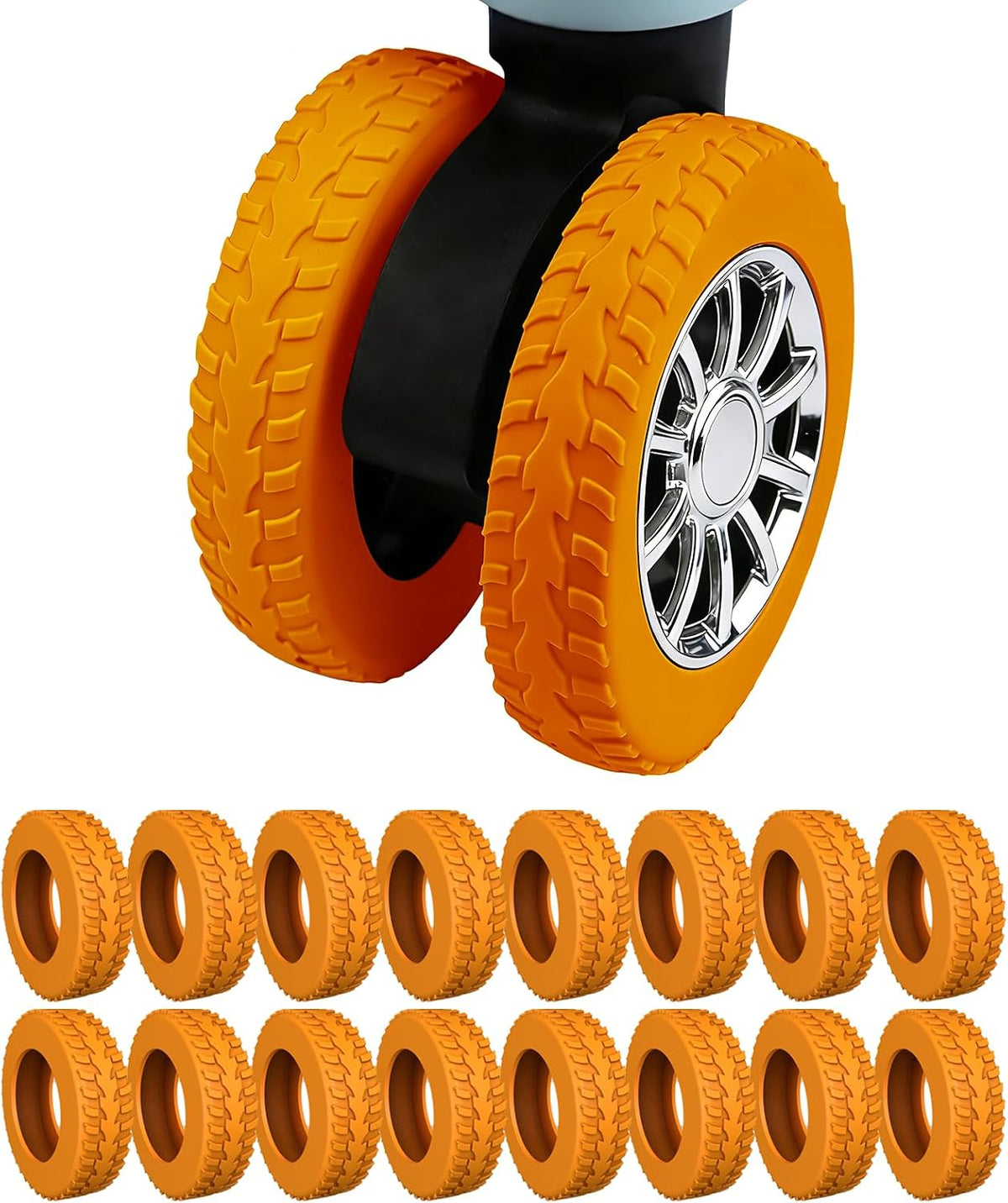 Silicone Luggage Wheel Covers for 2-2.4" Spinner Wheels,Black