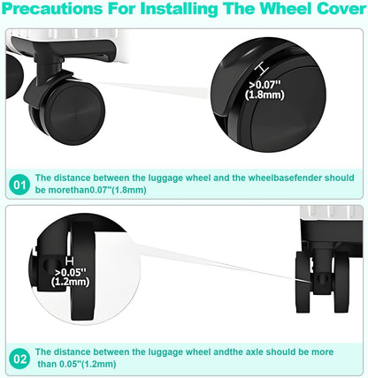 Silicone Luggage Wheel Covers for 2-2.4" Spinner Wheels,Black