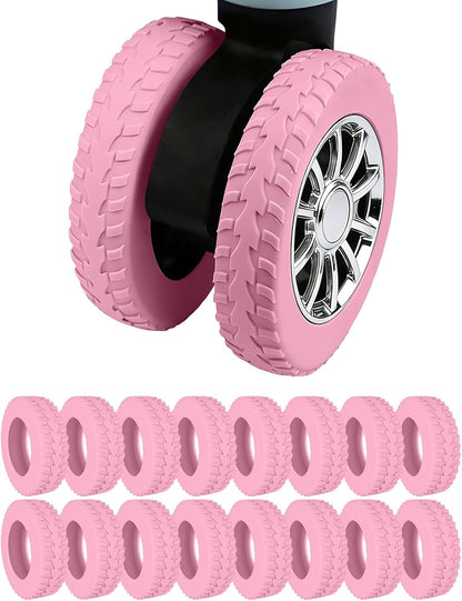 Silicone Luggage Wheel Covers for 2-2.4" Spinner Wheels,Black