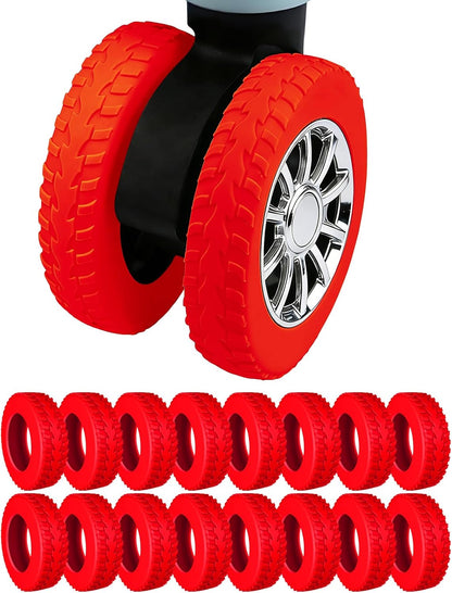 Silicone Luggage Wheel Covers for 2-2.4" Spinner Wheels,Black