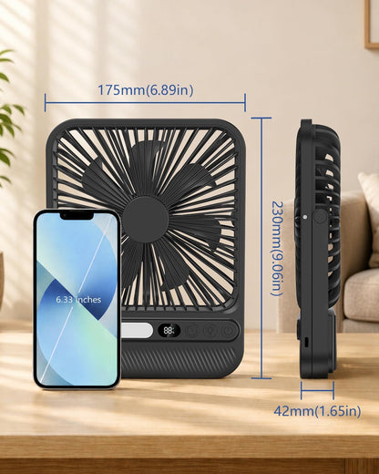 8000mAh Portable Travel Fan,7in 28hrs Ultra-Thin Desk Fan