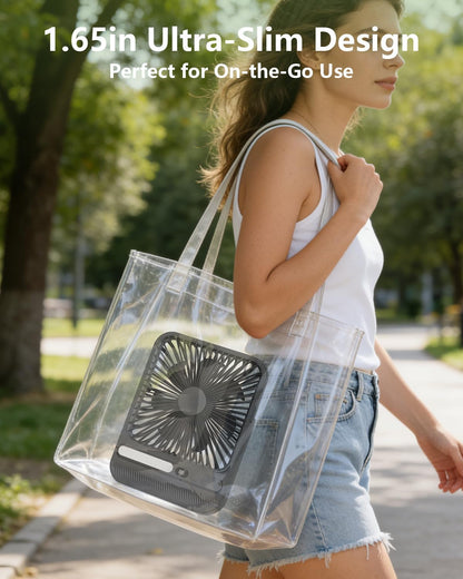 8000mAh Portable Travel Fan,7in 28hrs Ultra-Thin Desk Fan