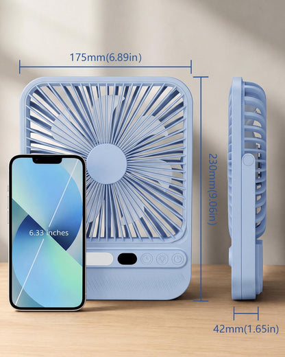 8000mAh Portable Travel Fan,7in 28hrs Ultra-Thin Desk Fan